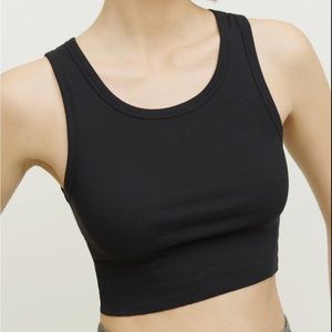 Reformation Black Adel Crop Tank Sz small